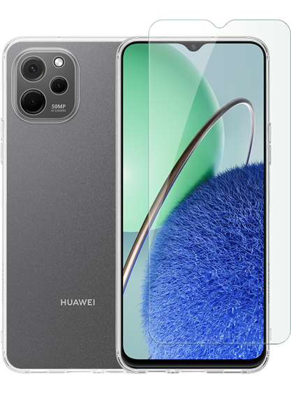 Vivid Set TPU Case + Tempered Glass Huawei Nova Y61 Transparent