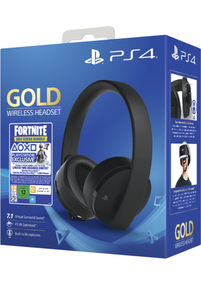 Sony Gold Wireless Headset Black + Fortnite VCH