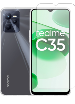 Vivid Set TPU Case + Tempered Glass Realme C35 Transparent