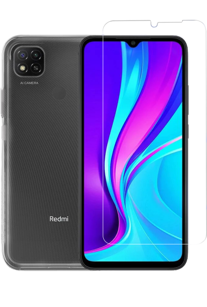 Vivid Set TPU + Tempered Glass Xiaomi Redmi 9C Transparent