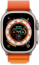 Apple Watch Ultra GPS + Cellular 49mm Titanium Case with Orange Alpine Loop Small