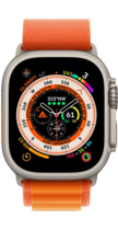 Apple Watch Ultra GPS + Cellular 49mm Titanium Case with Orange Alpine Loop Small