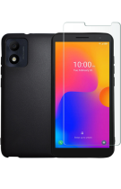 Vivid Set Silicone Matte Case + Tempered Glass Alcatel 1B 2022 Transparent
