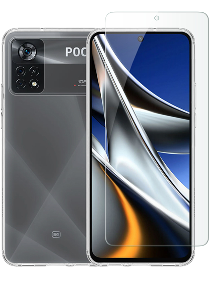 Vivid Set TPU Case + Tempered Glass Xiaomi Poco X4 Pro 5G Transparent