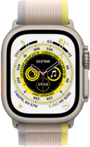 Apple Watch Ultra GPS + Cellular 49mm Titanium Case with Yellow/Beige Trail Loop S/M