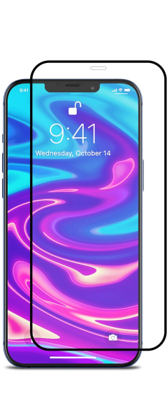 Vivid Full Face Tempered Glass Apple iPhone 12 Pro Max Black