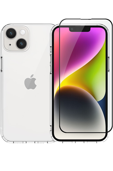 Vivid Set TPU Case + Full Face Tempered Glass Apple iPhone 14 Black