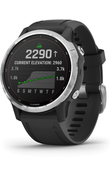 Garmin Fenix 6S Solar Silver with Black Band