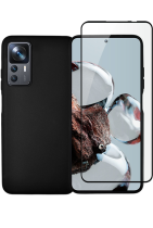 Vivid Set Silicone Case + Full Face Tempered Glass Xiaomi 12T/12T Pro Black