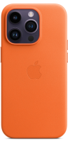 Apple Leather Case iPhone 14 Pro with MagSafe Orange