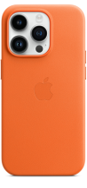 Apple Leather Case iPhone 14 Pro with MagSafe Orange