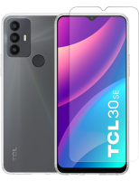 Vivid Set TPU Case + Tempered Glass TCL 30SE/306 Transparent