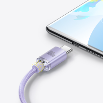 Baseus Crystal Shine Series Cable USB to Type-C 100W 1.2m Lilac