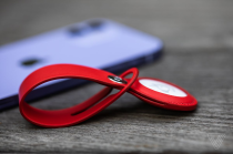Apple AirTag Leather Key Ring (PRODUCT)RED