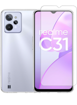 Vivid Set TPU Case + Tempered Glass Realme C31 Transparent