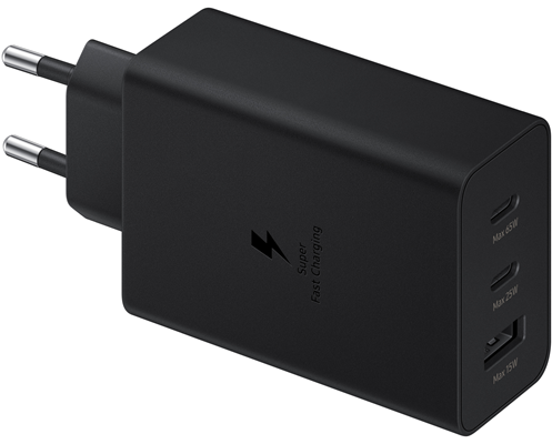 Samsung Fast Travel Charger 65W 2xType C & USB Black / No Cable