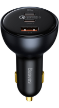 Baseus Car Charger USB/2xType-C QC 5.0 160W Gray + Cable Type-C 100W
