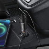 Baseus Car Charger Cigarette Lighter Expansion USB/Type-C PD+QC 120W Gray