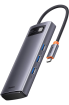 Baseus Multifunctional HUB Docking Station Metal Gleam Series 6 in 1 Type-C to HDMI+USB 3.0 Gray