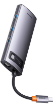 Baseus Multifunctional HUB Docking Station Metal Gleam Series 6 in 1 Type-C to HDMI+USB 3.0 Gray
