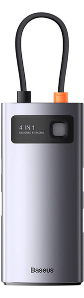 Baseus Multifunctional HUB Docking Station Metal Gleam Series 4 in 1 Type-C to USB 3.0+RJ45 Gray