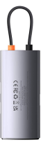 Baseus Multifunctional HUB Docking Station Metal Gleam Series 4 in 1 Type-C to USB 3.0+RJ45 Gray