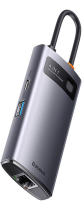Baseus Multifunctional HUB Docking Station Metal Gleam Series 4 in 1 Type-C to USB 3.0+RJ45 Gray