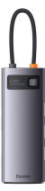 Baseus Multifunctional HUB Docking Station Metal Gleam Series 6 in 1 Type-C to USB3.0 Gray