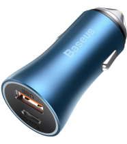 Baseus Car Charger 1xUSB/1xType-C 40W PD 3.0 Blue