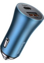 Baseus Car Charger 1xUSB/1xType-C 40W PD 3.0 Blue