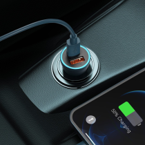Baseus Car Charger 1xUSB/1xType-C 40W PD 3.0 Blue