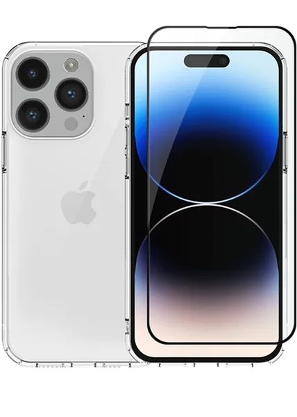 Vivid Set TPU Case Full Face Tempered Glass Apple iPhone 15 Pro