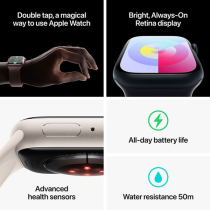 Apple Watch Series 9 GPS 45mm Midnight Aluminium Case with Midnight Sport Band M/L
