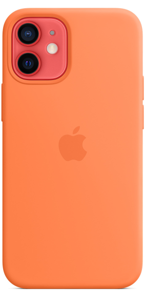 Apple Silicone Case iPhone 12 mini with MagSafe Kumquat