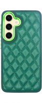 Vivid Diamond Shape PU Leather Case Samsung Galaxy S24 Green