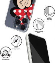 Disney Case Apple iPhone 15 Pro Minnie Partial Print Smiley Transparent