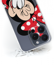 Disney Case Apple iPhone 15 Pro Minnie Partial Print Smiley Transparent