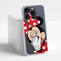 Disney Case Apple iPhone 15 Pro Minnie Partial Print Smiley Transparent