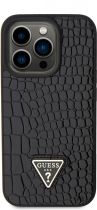 Guess “Croco Triangle Logo Collection” Case Apple iPhone 15 Pro Black