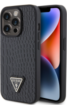 Guess “Croco Triangle Logo Collection” Case Apple iPhone 15 Pro Black