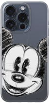 Disney Case Apple iPhone 15 Pro Mickey Partial Print Sketch Transparent