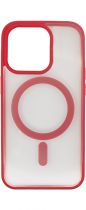 Vivid Magsafe Silicone Case Apple iPhone 14 Pro Transparent/Red