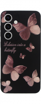 Vivid Silicone Case Samsung Galaxy S24 Butterfly Black/Pink