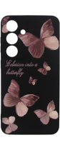 Vivid Silicone Case Samsung Galaxy S24 Butterfly Black/Pink