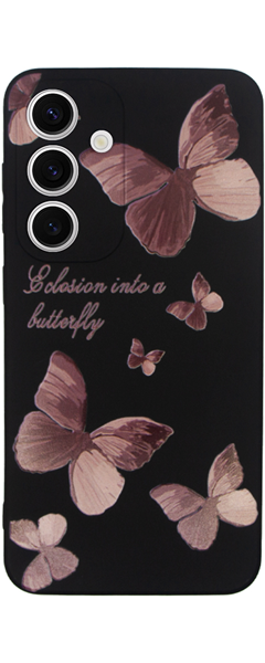 Vivid Silicone Case Samsung Galaxy S24 Butterfly Black/Pink