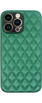 Vivid Diamond Shape PU Leather Case Apple iPhone 14 Pro Max Green