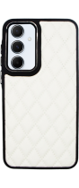 Vivid Diamond Shape PU Leather Case Samsung Galaxy A55 5G White