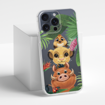 Disney Case Apple iPhone 15 Pro Max Lion King Partial Print Friends Transparent