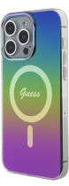 Guess Iridescent Magsafe Hard Plastic Case Apple iPhone 15 Pro Rainbow Black