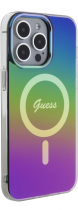 Guess Iridescent Magsafe Hard Plastic Case Apple iPhone 15 Pro Rainbow Black